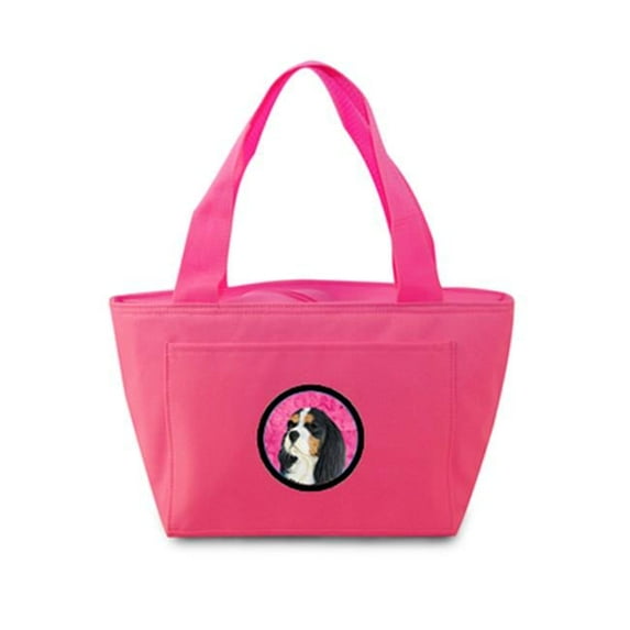Carolines Treasures Pink Cavalier Spaniel Zippered Insulated School Washable And Stylish Lunch Bag Cooler - Pink - 15 x 4 x 7 in.