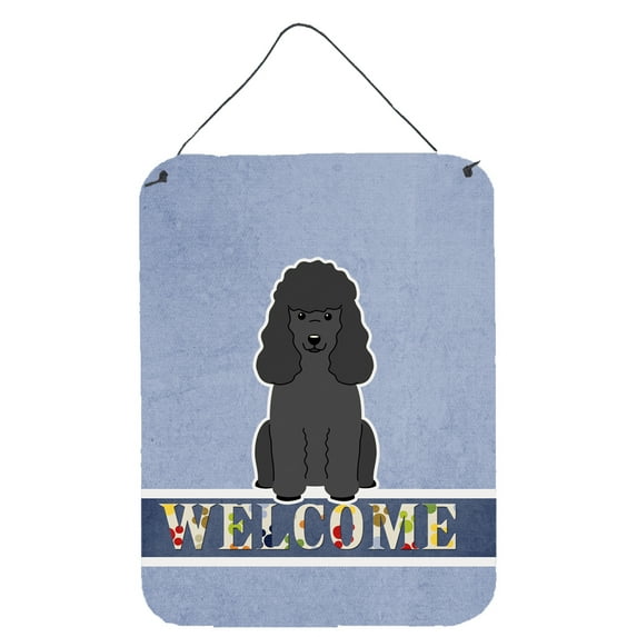 Carolines Treasures BB5652DS1216 Poodle Black Welcome Wall or Door Hanging Prints