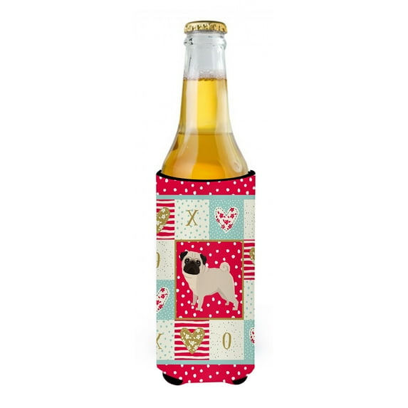 Carolines Treasures Pug Love Ultra Hugger for slim cans Slim Can multicolor