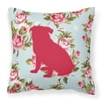thumbnail image 1 of Pug Shabby Chic Blue Roses BB1084 Fabric Decorative Pillow, 1 of 2