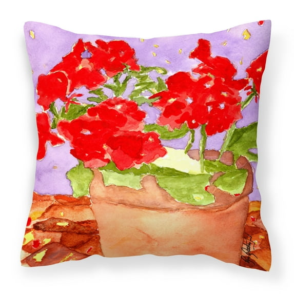 Carolines Treasures RDR2004PW1414 Flower - Geranium Fabric Decorative Pillow, 14Hx14W, multicolor