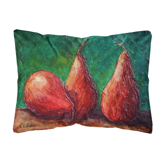 Carolines Treasures RDR2008PW1216 Pears Canvas Fabric Decorative Pillow, 12H x16W, multicolor