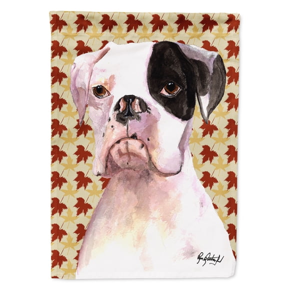 Cooper Fall Leaves Boxer Flag Canvas House Size