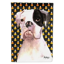 Carolines Treasures RDR3008-FLAG-PARENT Cooper Candy Corn Boxer Halloween Flag RDR3008GF multicolor