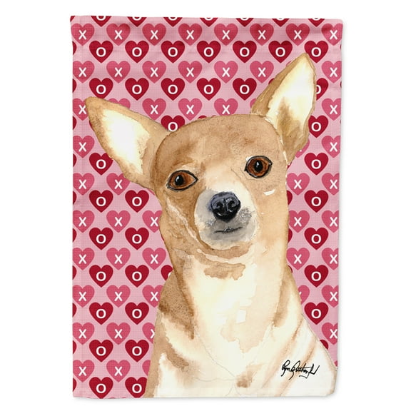 Carolines Treasures RDR3014-FLAG-PARENT Chihuahua Love and Hearts Flag RDR3014GF multicolor