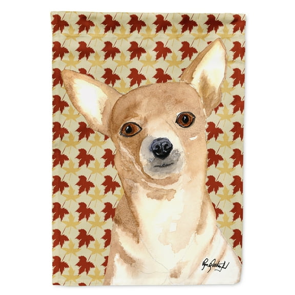 Carolines Treasures RDR3015-FLAG-PARENT Chihuahua Fall Leaves Flag RDR3015GF  multicolor