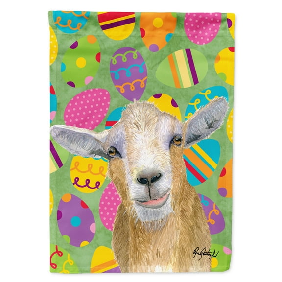 Carolines Treasures RDR3021-FLAG-PARENT Eggtravaganza Goat Easter Flag RDR3021GF  multicolor