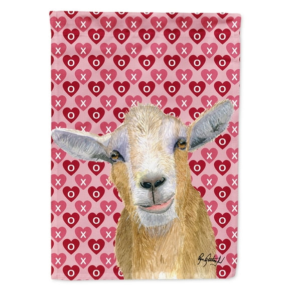 Carolines Treasures RDR3026-FLAG-PARENT Hearts and Love Goat Flag RDR3026GF  multicolor