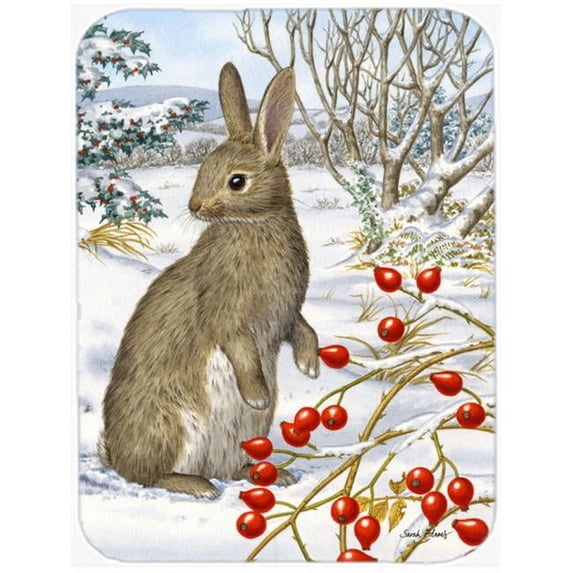 Carolines Treasures Rabbit With Berries Glass Cutting Board - Large