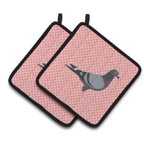 Carolines Treasures BB7951PTHD Racing Pigeon Pink Check Pair of Pot Holders