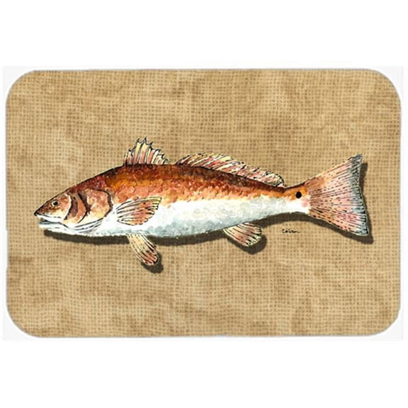 Carolines Treasures Red Fish Glass Cutting Board Large Size