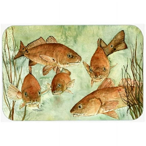 Carolines Treasures Red Fish Swim Glass Cutting Board, Large