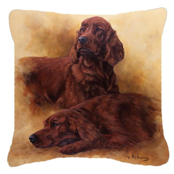 Carolines Treasures Red Irish Setters Portrait by Michael Herring Canvas Decorative Pillow