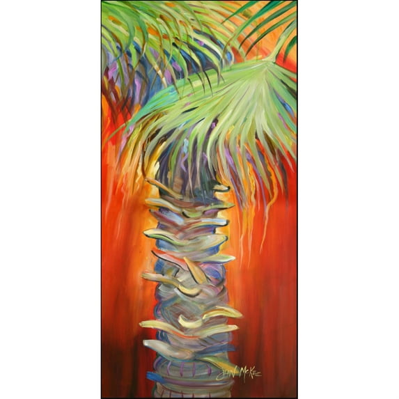 Carolines Treasures Red Palm Tree Floor Runner, 58hx28w, Multicolor