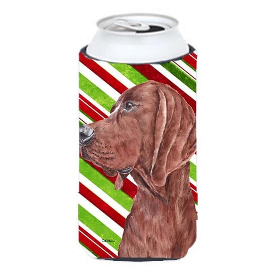 Carolines Treasures Redbone Coonhound Candy Cane Christmas Tall Boy bottle sleeve Hugger