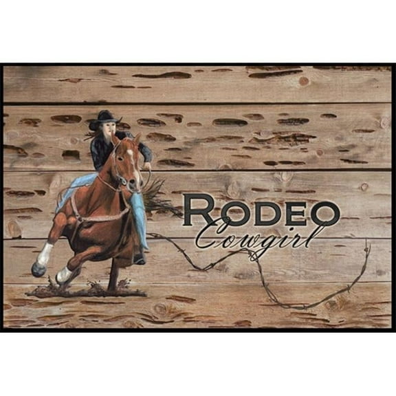 Carolines Treasures Rodeo Cowgirl Barrel Racer Indoor or Outdoor Mat