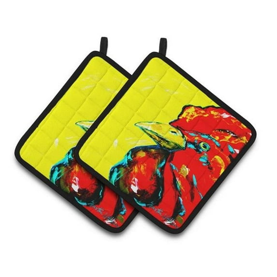 Carolines Treasures Rooster Big Head Pair of Pot Holders - 7.5 x 3 x 7.5 in.