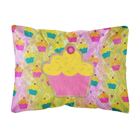 Carolines Treasures SB3003PW1216 Cupcake   Canvas Fabric Decorative Pillow 12H x16W multicolor