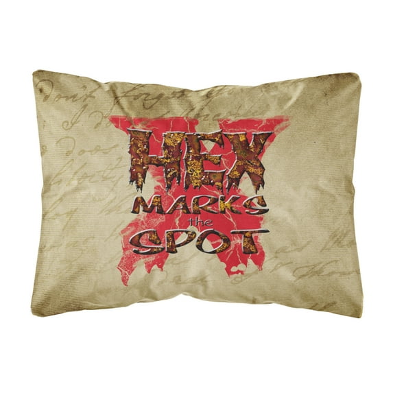 Carolines Treasures SB3006PW1216 Hex marks the spot Halloween   Canvas Fabric Decorative Pillow 12H x16W multicolor