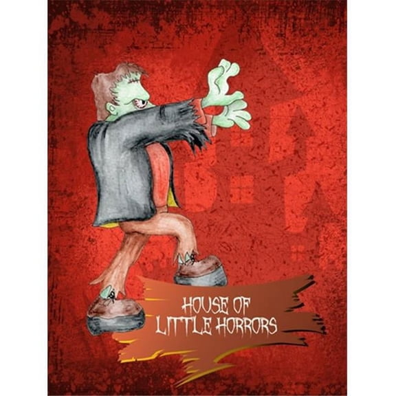 Carolines Treasures SB3007CHF Little House of Horrors with Frankenstein Halloween Canvas House Flag