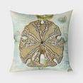 thumbnail image 1 of Carolines Treasures SB3026PW1818 Beach Gold Sand Dollar Design2 Fabric Decorative Pillow 18H x18W multicolor, 1 of 2