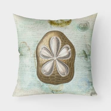 Carolines Treasures SB3027PW1818 Beach Gold Sand Dollar Design3 Fabric Decorative Pillow 18H x18W multicolor