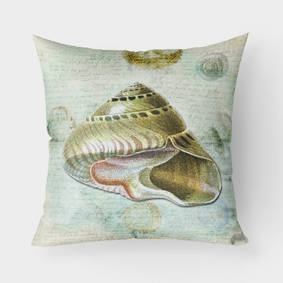 Carolines Treasures SB3030PW1818 Beach Carrier Shell Fabric Decorative Pillow 18H x18W multicolor