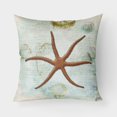 thumbnail image 1 of Carolines Treasures SB3048PW1818 Beach Red Serpent Starfish Fabric Decorative Pillow 18H x18W multicolor, 1 of 2