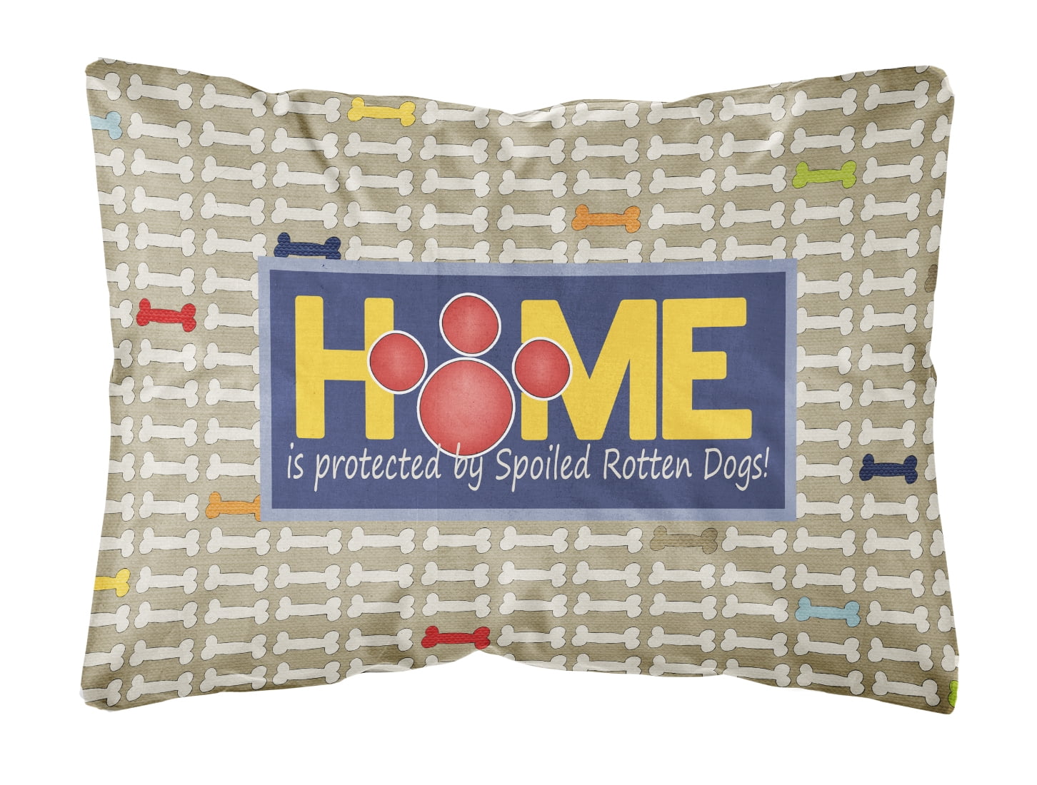 Home is protected by spoiled rotten dogs Canvas Fabric Decorative Pillow