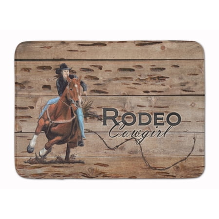 Carolines Treasures SB3055RUG Rodeo Cowgirl Barrel Racer Machine Washable Memory Foam Mat 19 X 27" multicolor