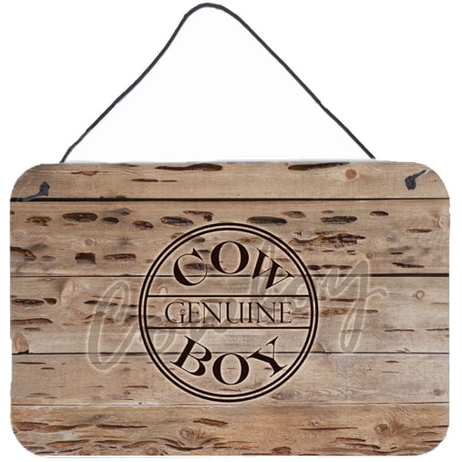 Carolines Treasures SB3057DS812 Genuine Cow Boy Branded Aluminium Metal Wall or Door Hanging Prints 8x12 multicolor