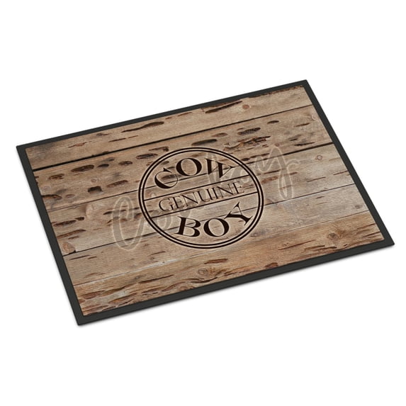 Carolines Treasures SB3057JMAT Genuine Cow Boy Branded Doormat 24x36 36"L x 24"W multicolor