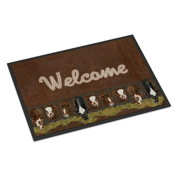 Carolines Treasures SB3058MAT Welcome Mat with Cows Doormat 18x27 27"L x 18"W multicolor