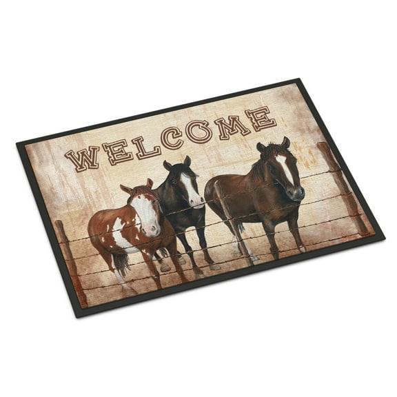 Welcome Mat with Horses Door Mat