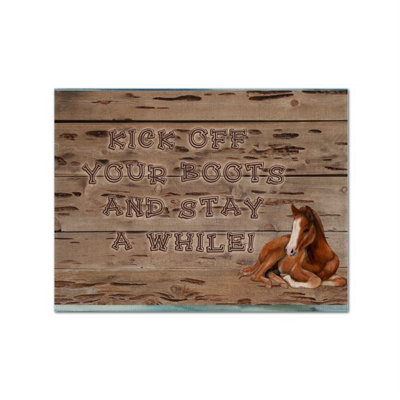 Carolines Treasures SB3064PLMT Kick Off Your Boots And Stay A While Fabric Placemat, Multicolor