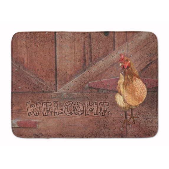Carolines Treasures SB3075RUG Welcome Chicken Machine Washable Memory Foam Mat 19 X 27" multicolor