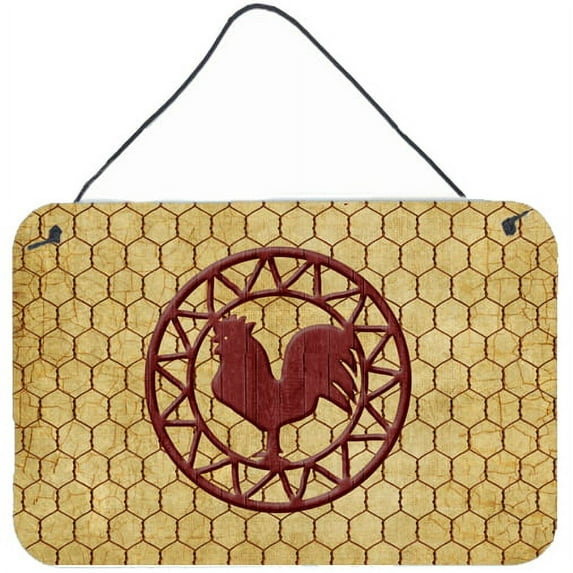 Carolines Treasures SB3085DS812 Rooster Chicken Coop Aluminium Metal Wall or Door Hanging Prints 8x12 multicolor