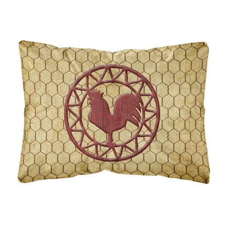 Carolines Treasures SB3085PW1216 Rooster Chicken Coop Canvas Fabric Decorative Pillow 12H x16W multicolor