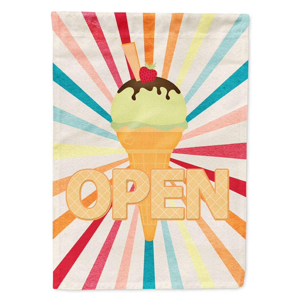 Carolines Treasures SB3113GF Ice Cream shop or stand Open Flag Garden Size Small multicolor