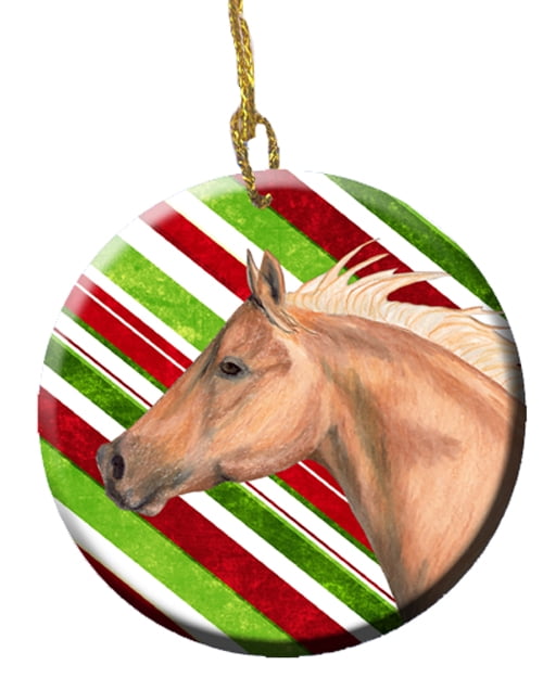 Carolines Treasures SB3134CO1 Horse Candy Cane Holiday Christmas Ceramic Ornament- 2.81 Dia