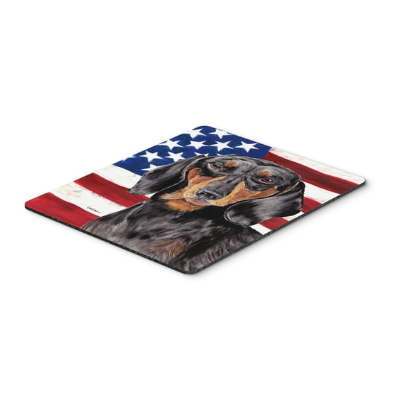 Carolines Treasures SC9003MP USA American Flag with Dachshund Mouse Pad Hot Pad or Trivet Large multicolor