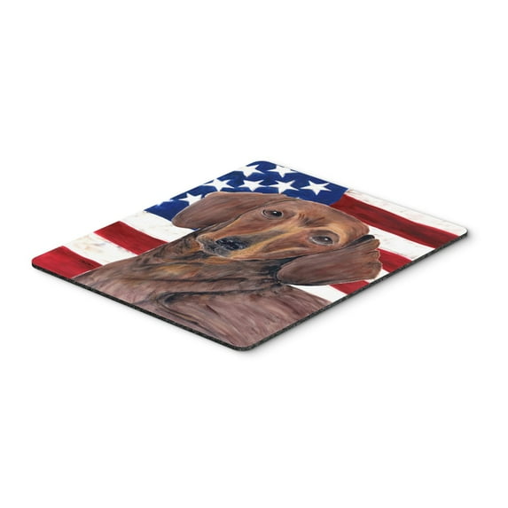 Carolines Treasures SC9010MP USA American Flag with Dachshund Mouse Pad Hot Pad or Trivet Large multicolor