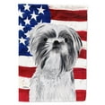 thumbnail image 1 of Carolines Treasures SC9015CHF USA American Flag with Shih Tzu Flag Canvas, Large, Multicolor, 1 of 2
