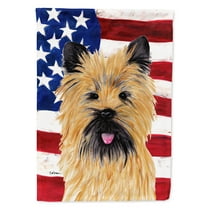 Carolines Treasures SC9017CHF USA American Flag with Cairn Terrier Flag Canvas, Large, Multicolor