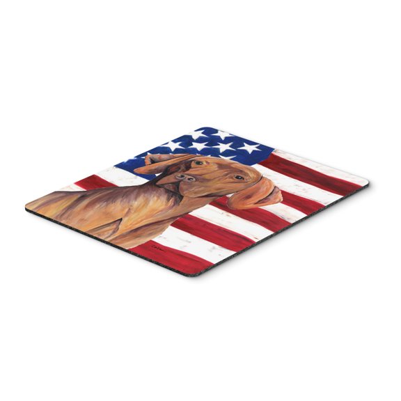 Carolines Treasures SC9022MP USA American Flag with Vizsla Mouse Pad Hot Pad or Trivet Large multicolor