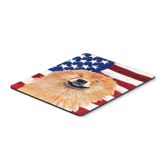 Carolines Treasures SC9025MP USA American Flag with Chow Chow Mouse Pad Hot Pad or Trivet Large multicolor