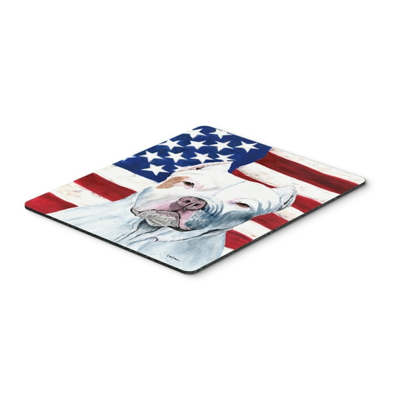 Carolines Treasures SC9026MP USA American Flag with Pit Bull Mouse Pad Hot Pad or Trivet Large multicolor