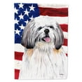 thumbnail image 1 of Carolines Treasures SC9028CHF USA American Flag with Shih Tzu Flag Canvas, Large, Multicolor, 1 of 2