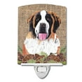 thumbnail image 1 of Carolines Treasures SC9041CNL Saint Bernard Faux Burlap & Pine Cones Ceramic Night Light, 1 of 2