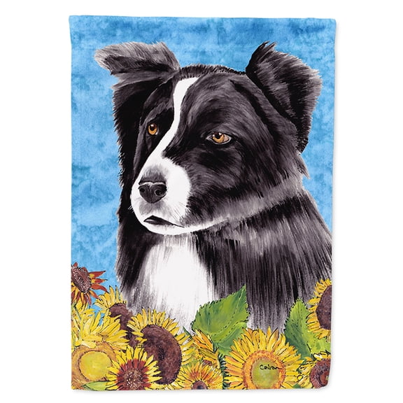Border Collie Flag Canvas House Size